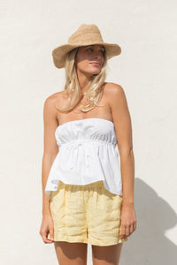 Crisp Cotton Strapless Top