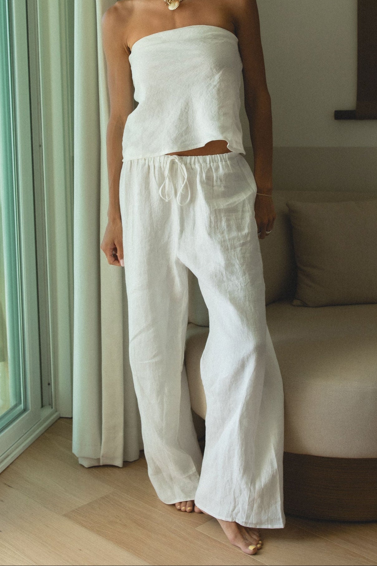 Capri Linen Drawstring Pants – SOLAÍ THE LABEL