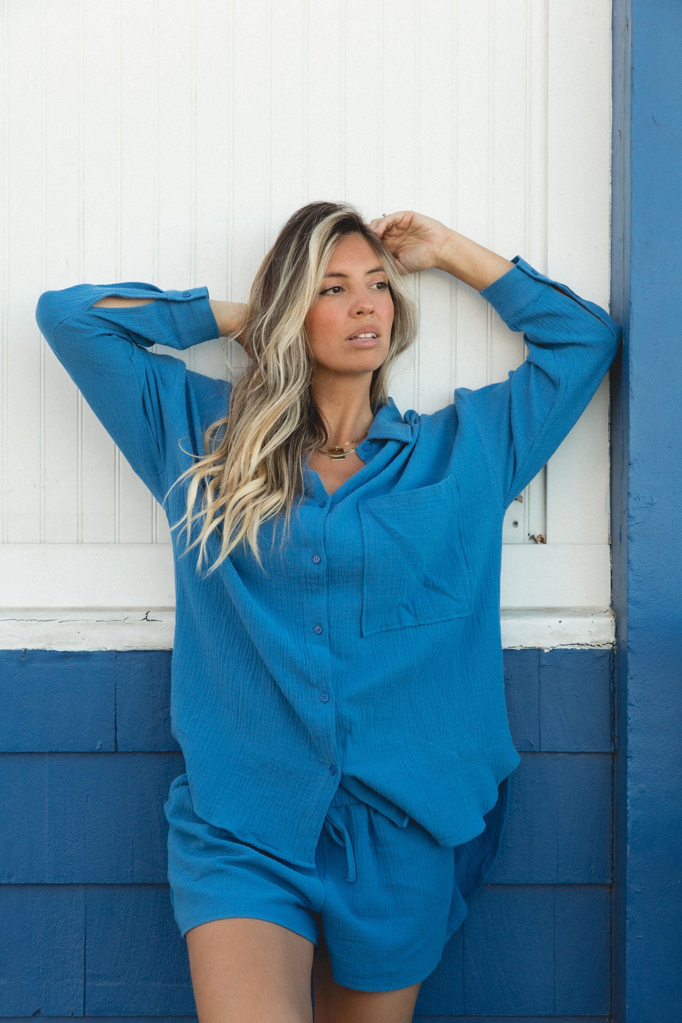 Bayside Cotton Gauze Button Top – SOLAÍ THE LABEL