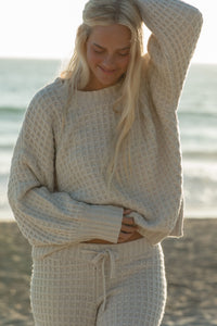 Warm Sands Waffle Knit Sweater