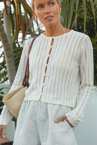 Opal Pointelle Cardigan